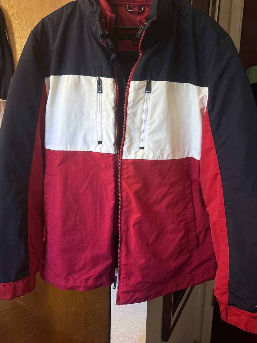 Tommy Hilfiger Red White & Black Colorblock Ski Jacket
